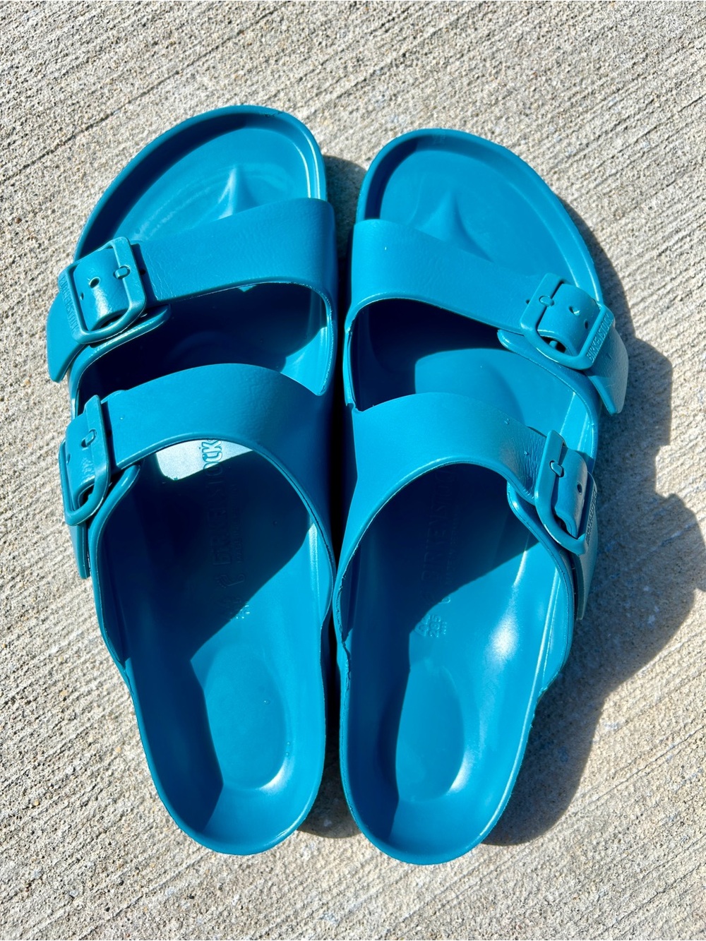 Birkenstock Arizona EVA Sandals in Bright Teal Blue